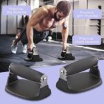 Black Push Up Bars Pushup Handles with Backside Anti-Slip Pad Push Up Ha... - Image 3