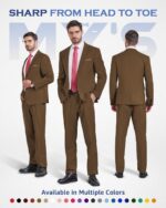 MY'S Males's 2 Piece Go well with, One Button Slim Match Jacket and Pants with Tie... - Image 3