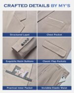 MY'S Males's 2 Piece Go well with, One Button Slim Match Jacket and Pants with Tie... - Image 4