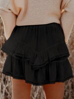 Flowy Shorts for Girls Informal Boho Ruffle Tiered Skorts Excessive Waist Min... - Image 3