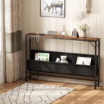 47.2'' Skinny Console Desk with Charging Station and Storage, Slender ... - Image 3