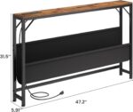 47.2'' Skinny Console Desk with Charging Station and Storage, Slender ... - Image 4