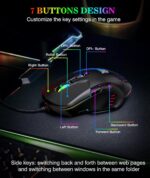 Wired PC Gaming Mouse: Excessive Precision Sensor,RGB Backlit, Adjustable D... - Image 4