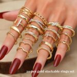 KISS WIFE Gold Knuckle Rings Set for Ladies, Dainty Easy Fashionable Cute ... - Image 3