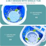 Giantex GX24977-PE, Mini Washer and Spinner Combo, 5.5lbs, Semi-automa... - Image 4