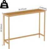 VASMIA Console Desk, Entryway Desk, Slim Couch Desk, 39" Bamboo Ha... - Image 4