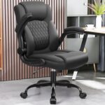 Leather-based Workplace Chair, PU Residence Pc Desk Chairs with Ergonomic Again... - Image 3