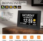 Digital Calendar Dementia Alarm Clock with Day and Date for Aged - ... - Image 3
