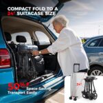 Rollator Walkers for Seniors with Seat, Aluminum Extremely-Compact Journey ... - Image 4