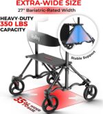 Rollator Walkers for Seniors with Seat, Aluminum Extremely-Compact Journey ... - Image 7