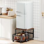 HOOBRO Mini Fridge Stand with Movable Storage Basket, Mini Fridge Cabi... - Image 3