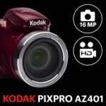 Kodak AZ401RD Level & Shoot Digital Digicam with 3" LCD, Crimson - Image 3