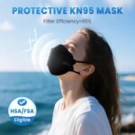 KN95 Face Masks for Adults 50 Pack, Individually Wrapped, 5-Ply Black ... - Image 3