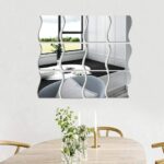 12PCS Wavy Mirror Wall Stickers, Full Size 3D Artwork DIY House Decorativ... - Image 3