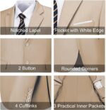 Mens Slim Match 2 Piece Swimsuit Two Button Notched Lapel Stable Swimsuit Jacket ... - Image 4