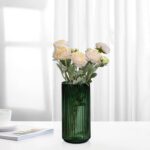Flower Vase 7.5 inch Inexperienced Thickened Glass Vase for Bookshelf,Dinner T... - Image 4