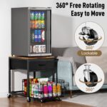 Cellular Mini Fridge Stand with Storage, Peak-Adjustable Mini Beverage... - Image 4