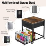 Cellular Mini Fridge Stand with Storage, Peak-Adjustable Mini Beverage... - Image 5