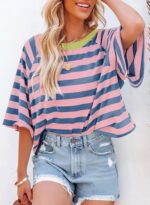 Dokotoo Tops for Girls Striped 2025 Style T Shirts for Girls Coloration B... - Image 3