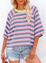 Dokotoo Tops for Girls Striped 2025 Style T Shirts for Girls Coloration B... - Image 4
