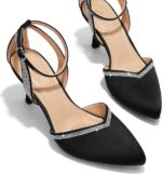 mysoft Girls's Pumps Footwear Pointed Toe Kitten Low Heels Stiletto Ankle... - Image 4