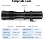 JINTU 420-800mm f/ 8.3 Guide Telephoto Zoom Lens + T-Mount for Canon ... - Image 4