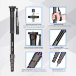 Manbily 65-Inch Digicam Monopod, 5 Sections Aluminum Journey Monopod for... - Image 4