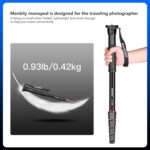 Manbily 65-Inch Digicam Monopod, 5 Sections Aluminum Journey Monopod for... - Image 5