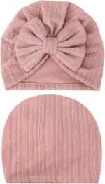 New child Child Lady Hats with Bow Toddler Toddler Beanie Cap New child Hosp... - Image 4