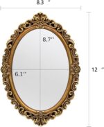 OIGUMR Oval Small Wall Mirror Mirror Classic Hanging Mirrors for Bedro... - Image 5