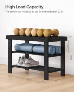 SONGMICS Shoe Rack Bench, 3-Tier Bamboo Shoe Storage Organizer, Entryw... - Image 4