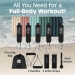 Retrospec Practice Resistance Bands Set (5pc) Exercise Bands w/Handles, Do... - Image 3