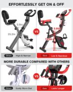 pooboo Folding Train Bike, Foldable Upright Stationary Bike, Indoor... - Image 3