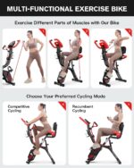 pooboo Folding Train Bike, Foldable Upright Stationary Bike, Indoor... - Image 4