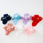 7 Pairs of Cute Ruffled Socks in Assorted Colours with Gold Foil Patter... - Image 6