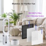Bladeless Tower Fan and Air Air purifier, True H13 HEPA Filter, 90° Oscill... - Image 4
