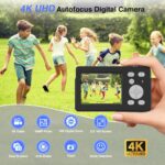 4K Digital Digital camera, 64MP FHD Autofocus Compact Digital camera with 32G SD Card ... - Image 3