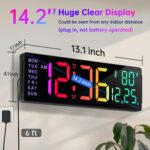 Soobest 14.2" Giant Show Digital Wall Clock with Date Day of Week T... - Image 3
