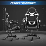 Gaming Chair with Footrest, Top Adjustable & 90°-135° Tilt Operate... - Image 3