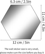 Shappy 24 Items Hexagon Mirror Wall Sticker Detachable Acrylic Mirror ... - Image 3