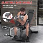 XDDIAS Exercise Bench, Adjustable Weight Bench with Leg Extension and L... - Image 5