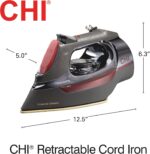CHI Steam Iron for Garments with 8’ Retractable Twine, 1700 Watts, 3-Manner... - Image 7