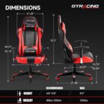 GTRACING Gaming Chair with Reclining Backrest, Adjustable Peak and S... - Image 4