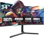 34 Inch Curved Monitor with Speaker, 180Hz UWQHD 3440x1440 Ultrawide C... - Image 2