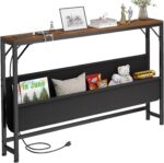 47.2'' Skinny Console Desk with Charging Station and Storage, Slender ... - Image 2