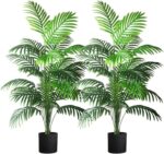 4ft 2pcs Massive Synthetic Crops Faux Palm Tree Tropical Palm Leaves F... - Image 2