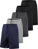 5 Pack Men's Athletic Gym Shorts with Pockets Quick Dry Activewear Wor... - Image 2