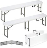 6ft Plastic Folding Bench with Carrying Handle & Lock, Portable Outdoo... - Image 2