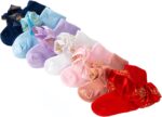 7 Pairs of Cute Ruffled Socks in Assorted Colours with Gold Foil Patter... - Image 2