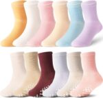 ANTSANG 12 Pairs Child Ladies Boys Toddlers Youngsters Grips Socks Crew Cotton... - Image 2